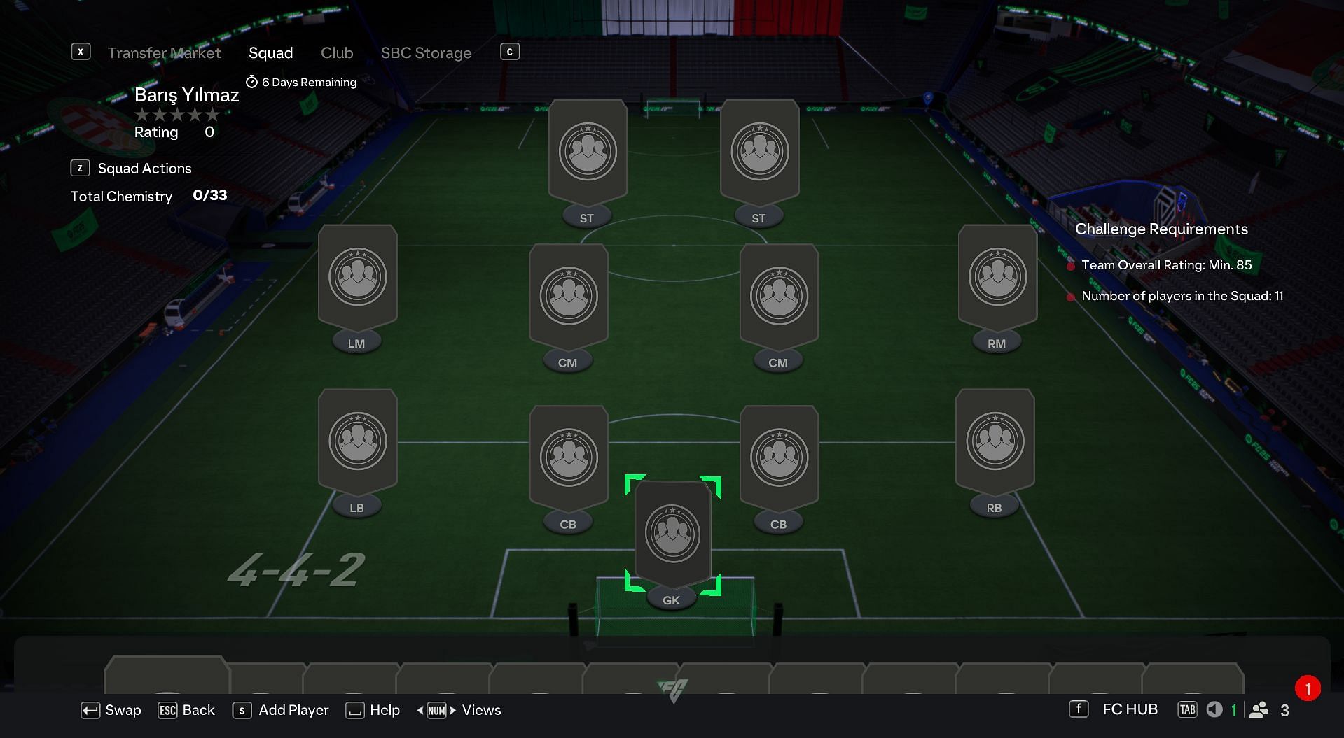 Tasks to complete Yilmaz's TOTS SBC (Image via EA Sports)